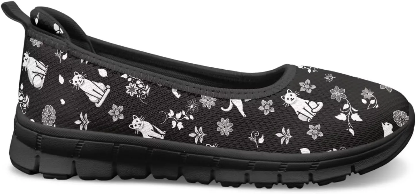 Binienty Women's Wide Toe Box Flats Slip on Dress Walking Comfort Shoe Breatheble Knit Ballet Flat for Women Outdoor