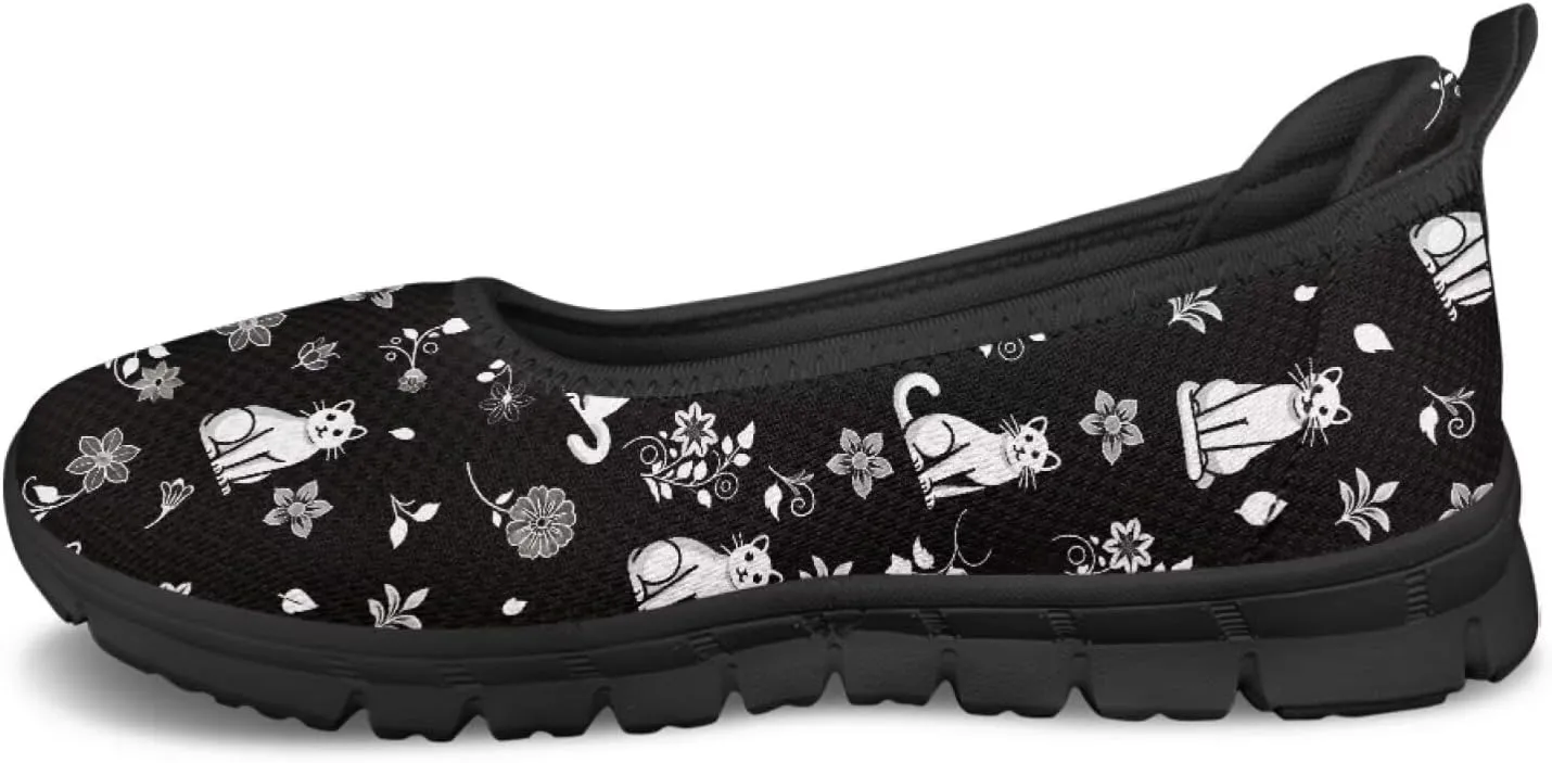 Binienty Women's Wide Toe Box Flats Slip on Dress Walking Comfort Shoe Breatheble Knit Ballet Flat for Women Outdoor