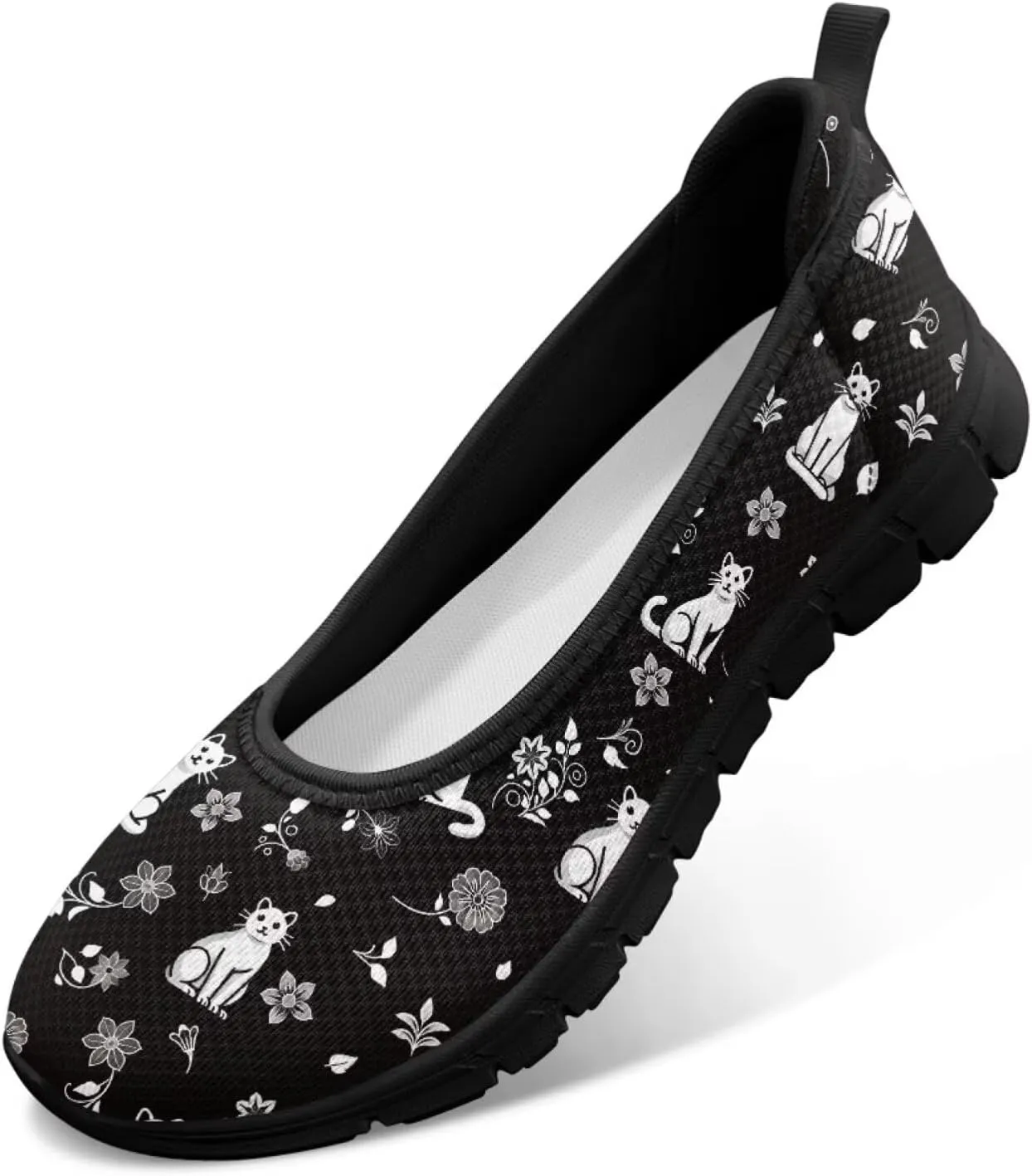 Binienty Women's Wide Toe Box Flats Slip on Dress Walking Comfort Shoe Breatheble Knit Ballet Flat for Women Outdoor