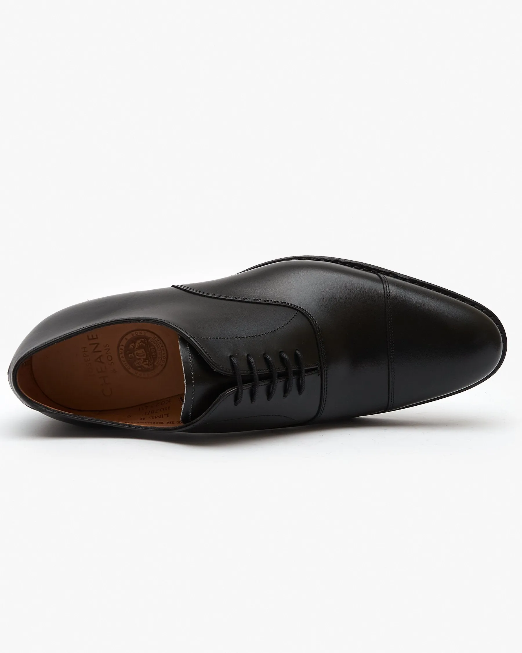 Cheaney Lime R Oxford Shoe - Black Calf Leather / Dainite Rubber Sole