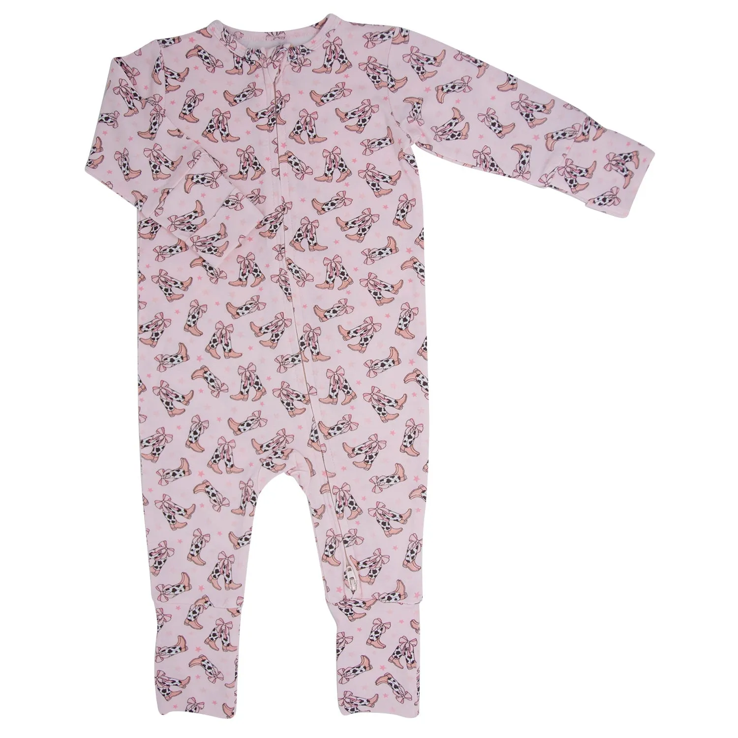 Cowhide Boots Bows Convertible Romper