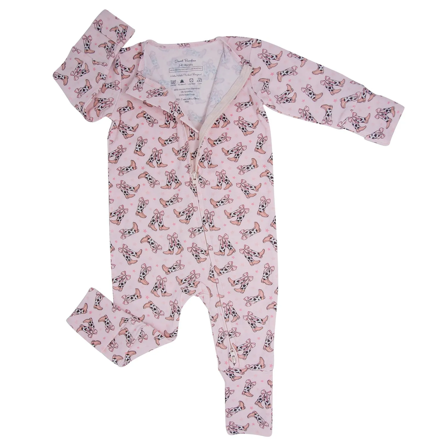 Cowhide Boots Bows Convertible Romper