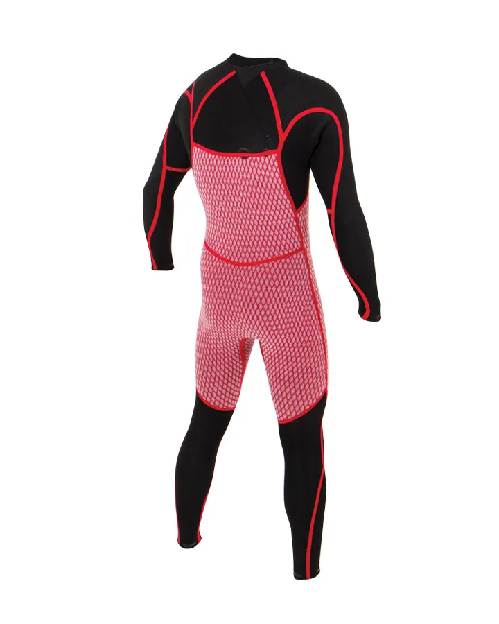 Double Black 4/3 Chest  Zip Steamer - Mens wetsuit
