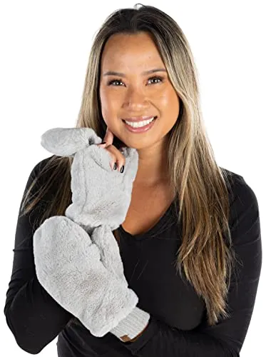 Faux Fur Convertible Mittens by Funky Junque