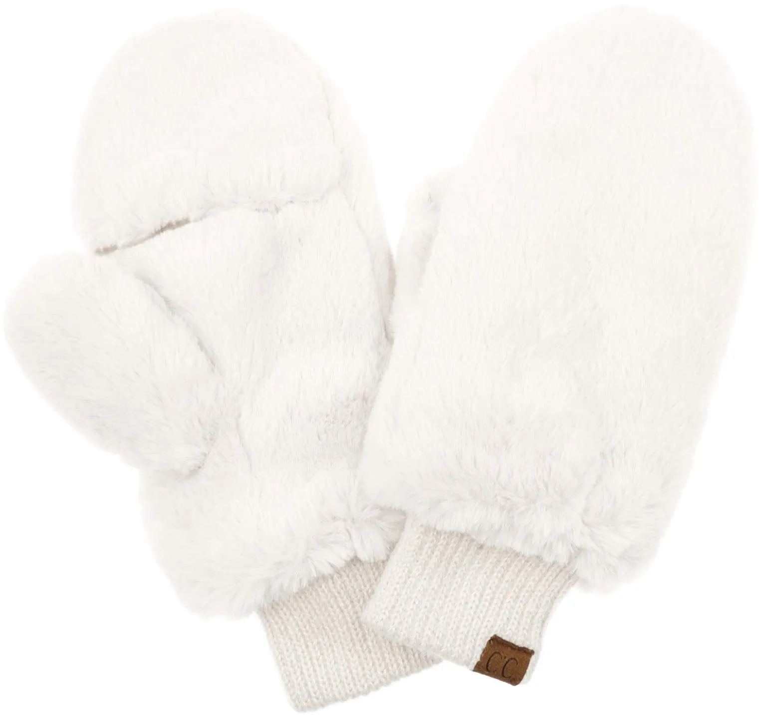 Faux Fur Convertible Mittens by Funky Junque