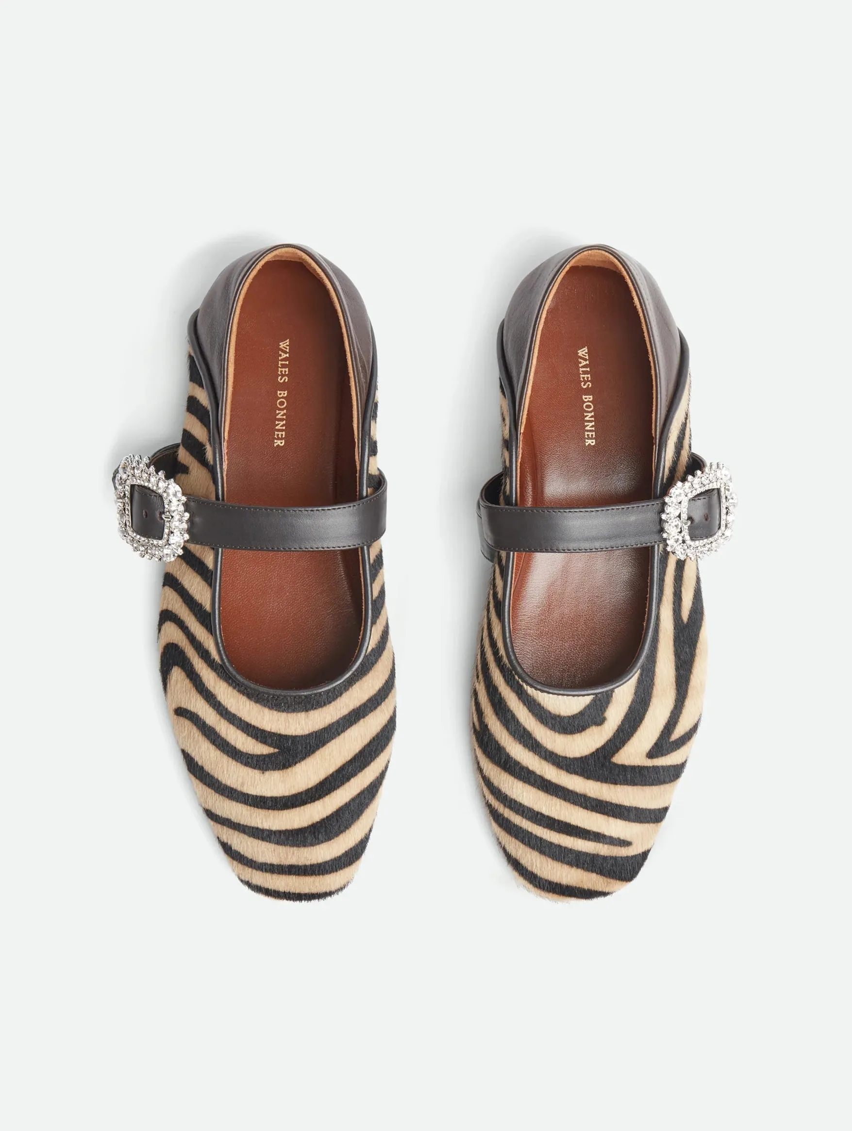 Glide Slipper in Zebra Ponyhair