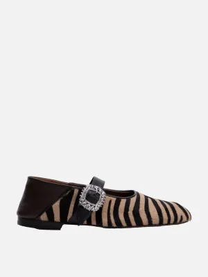 Glide Slipper in Zebra Ponyhair