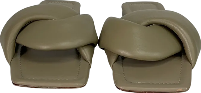 H&M Brown Premium padded Leather Slides UK 6 EU 39 