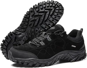 Men's Fashion Retro Waterproof Outdoor Hiking Shoes Lace Up Low-Top Non-Slip Sneakers Lightweight Breathable Trail Running Shoes for Trekking Training Walking Camping