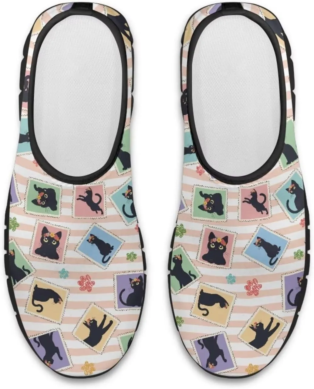 Women's Art Painted Travel Shoes Slip On Casual Mesh Loafers Lightweight Comfort Fashion Outdoor Sneaker for Ladies US Size 5.5-11.5