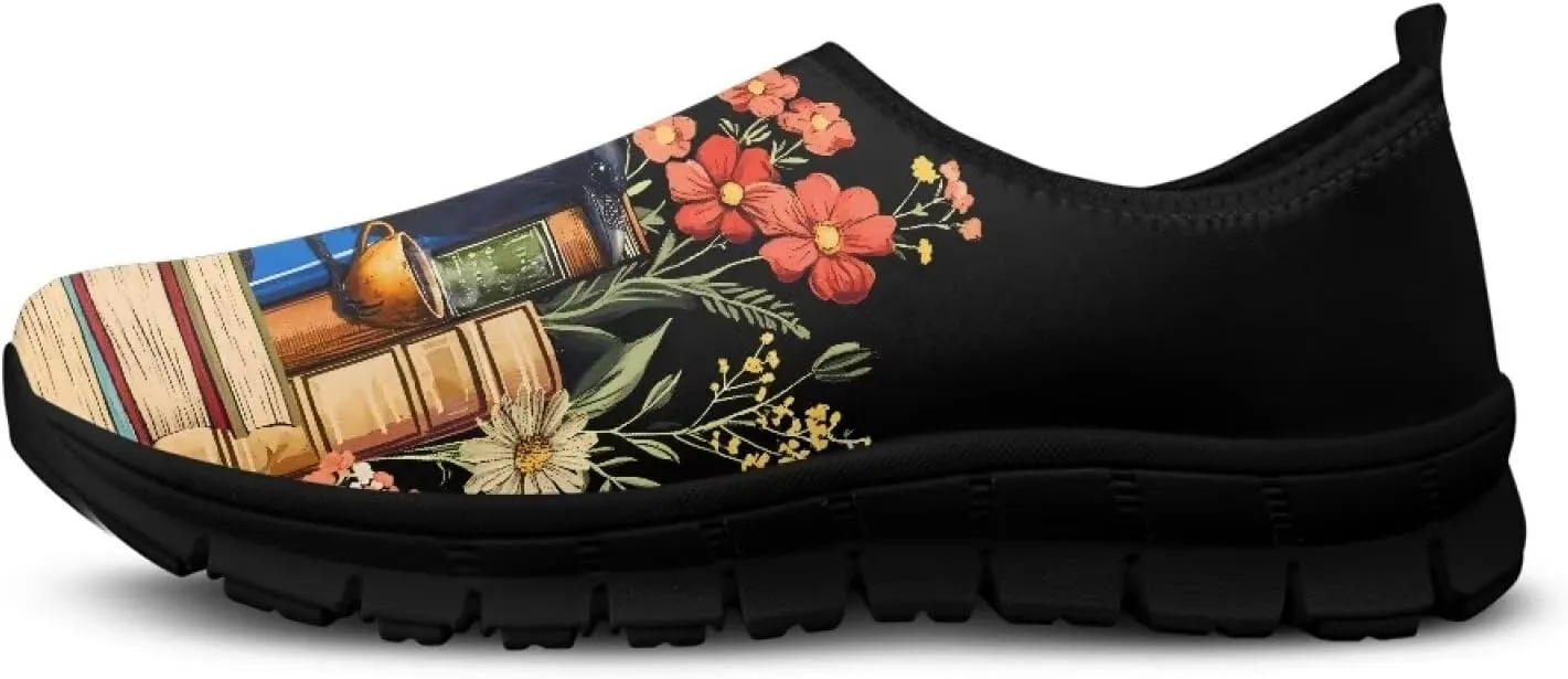 Women's Art Painted Travel Shoes Slip On Casual Mesh Loafers Lightweight Comfort Fashion Outdoor Sneaker for Ladies US Size 5.5-11.5