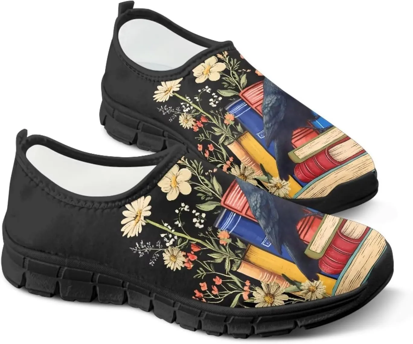Women's Art Painted Travel Shoes Slip On Casual Mesh Loafers Lightweight Comfort Fashion Outdoor Sneaker for Ladies US Size 5.5-11.5